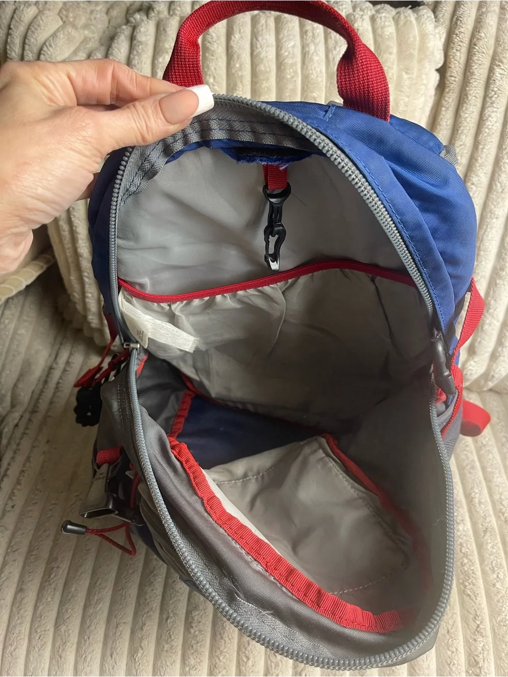 Eddie Bauer Blue, Gray and Red Trailhead Backpack